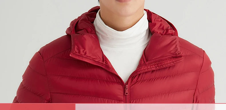 Man 90% Duck Down Hooded Jacket Winter Autumn Coat Men Ultra Light  Jackets Warm Outwear Parkas Outdoors Campaign Clothes