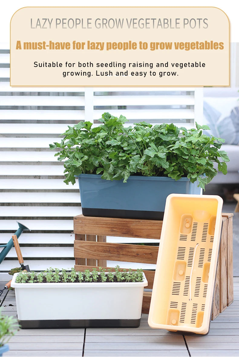 Second Generation Thickened Hollen Pot Self-priming Water Breathable Rectangular Vegetable Pots Home Garden Balcony Planting Box