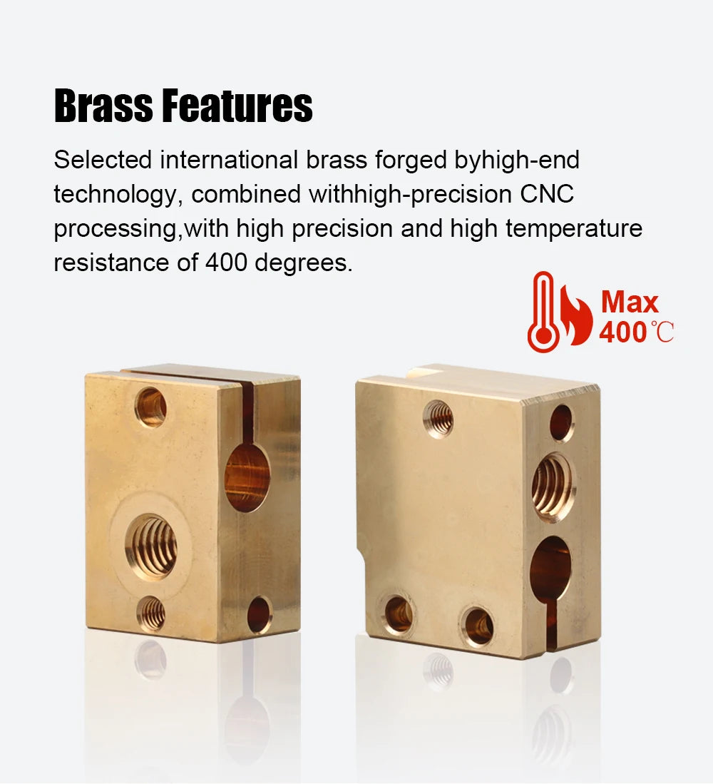 Trianglelab v6 Brass Heatblock For Hotend 3D Printer High Temperature Hardened Steel V6 Nozzles DDB  MATRIX EXTRUDER