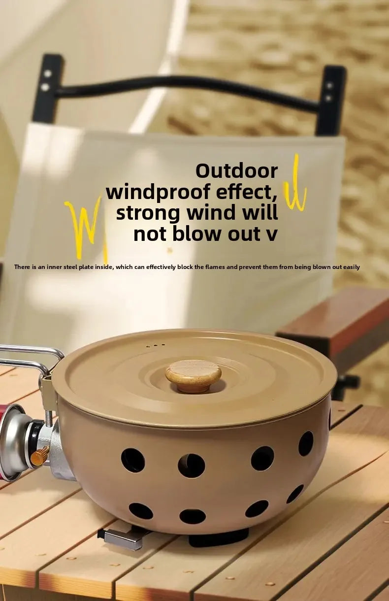 Outdoor integrated pot, card stove, multi-functional portable car camping, picnic, gas tank, universal pot, gas integrated pot