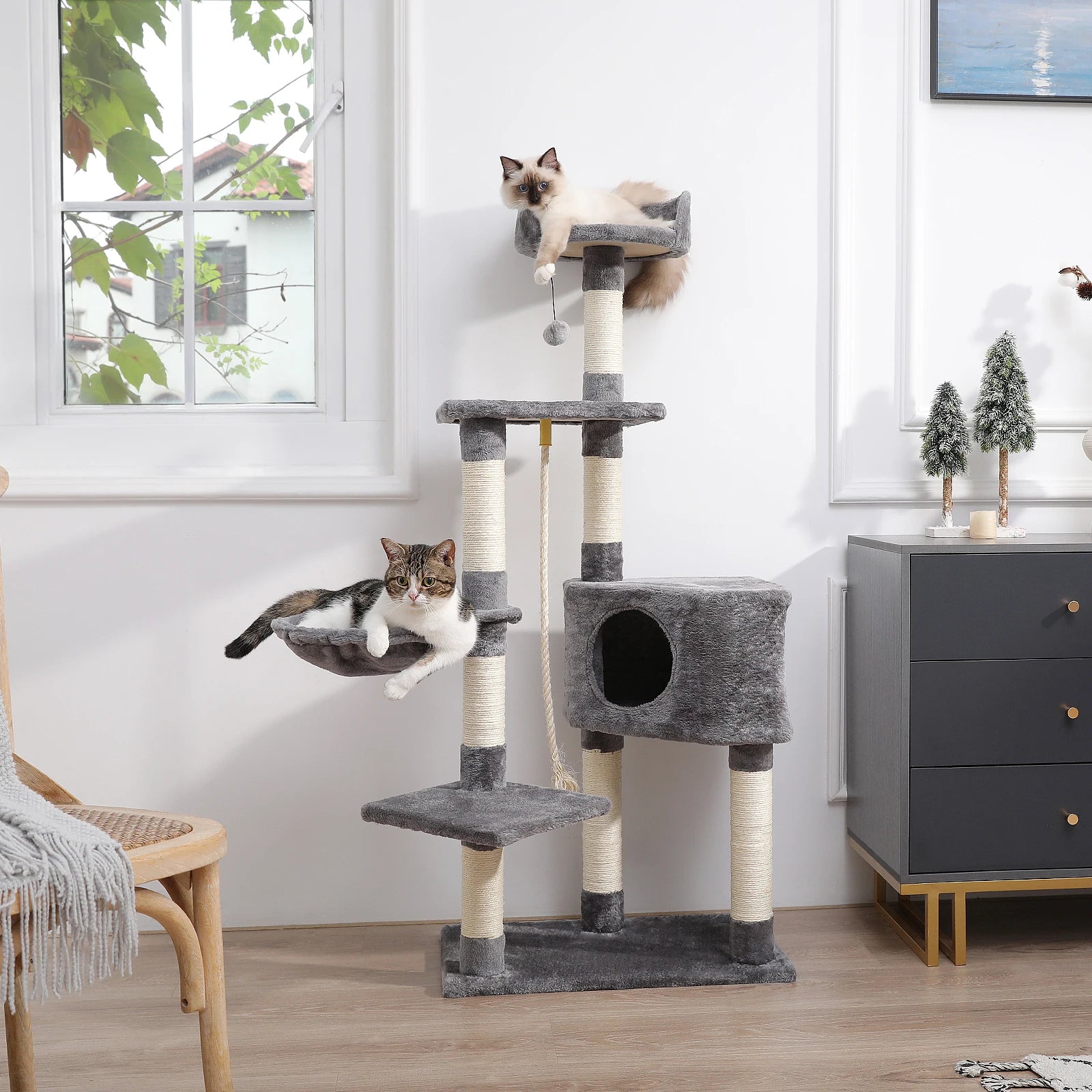 Domestic Delivery Multi-Level Cat Tree Tower Climb Furniture Scratching Post for Indoor House Pet Supplies Kitten Toy Cozy Condo