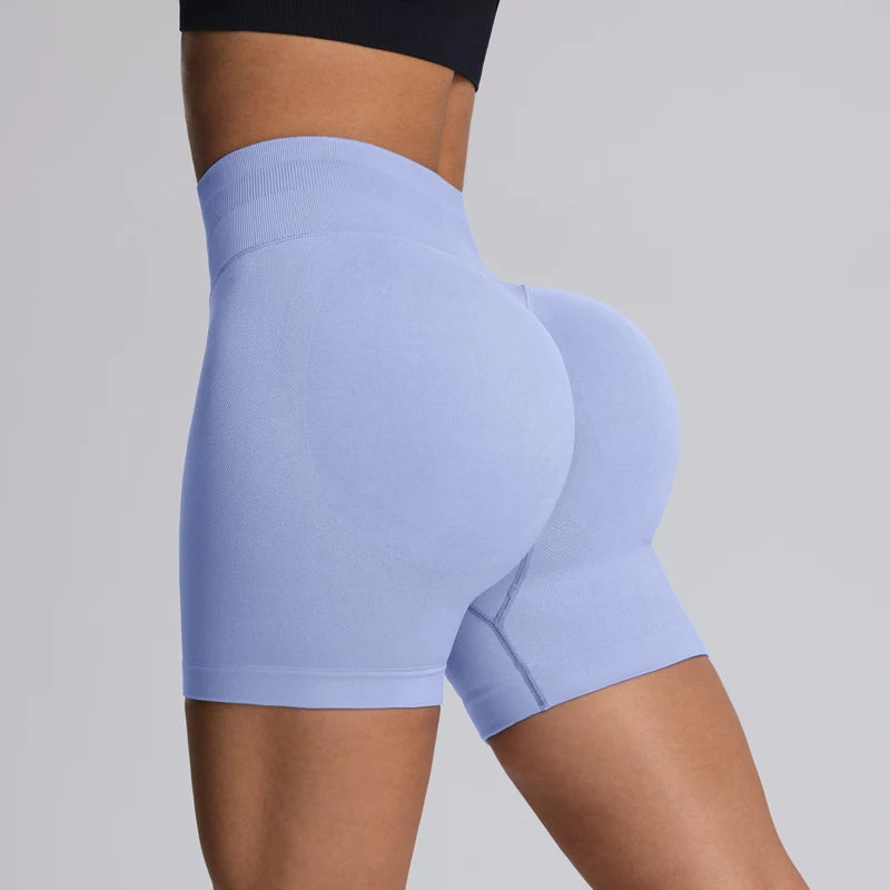 High Impact Summer Yoga Shorts Sportswear Woman Gym Seamless Workout High Waist Shorts w/Tummy Control Running Fitness Leggings