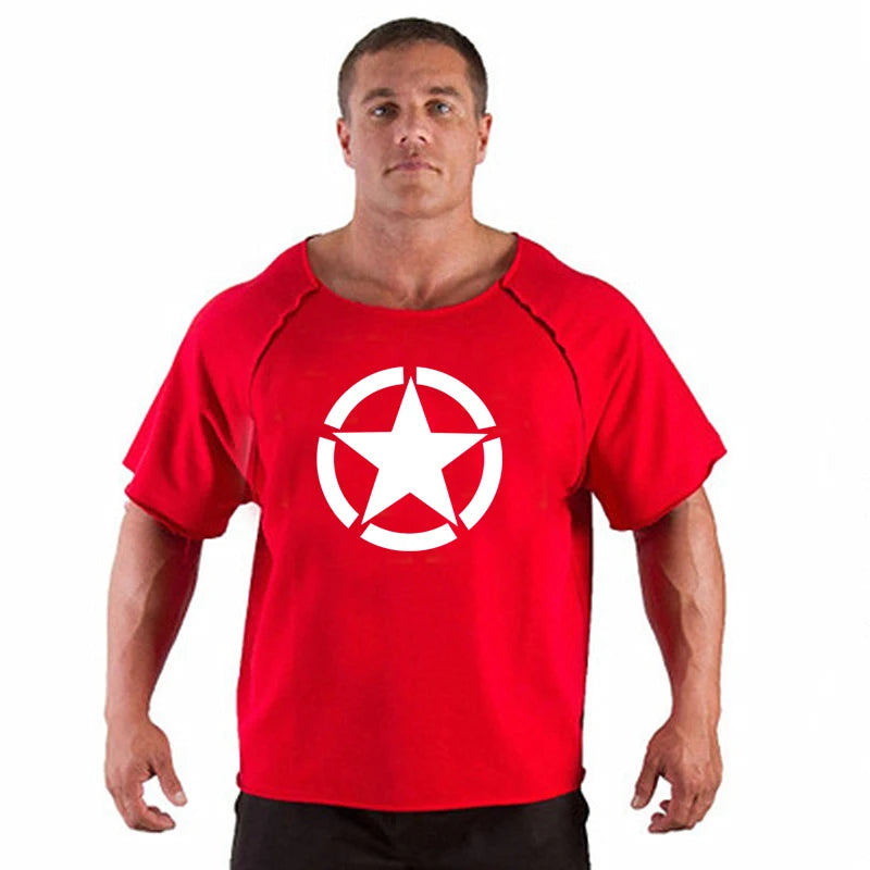 Men's Clothing Gym Fitness Clothes T-shirt Tops Breathable Vintage Graphic Shirts Oversized New Short Sleeve Top Cotton Tshirt