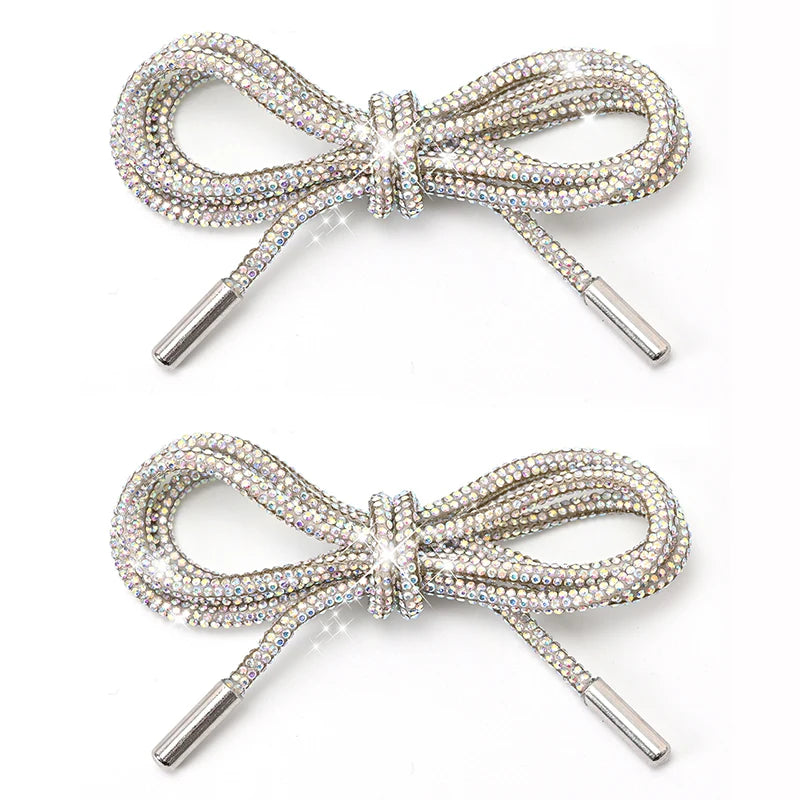 1 Pair/2 Pc Rhinestone Shoe Lace Luxury Diamond ShoeLace  Bright String Cross Braiding Strap DIY Drawstring