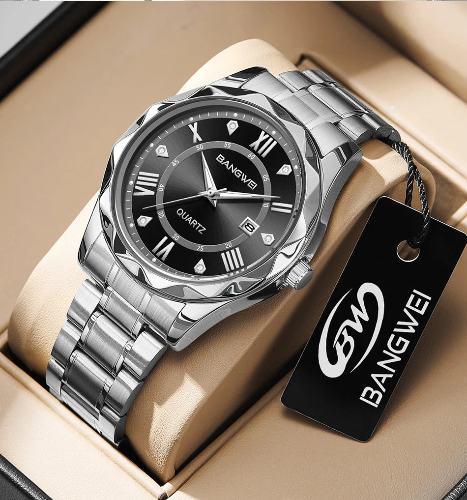 LIGE Men Watch BangWei Top Brand Luxury Watch Men Waterproof Week Date Clock Sport Watch Men Quartz Wristwatch Relogio Masculino