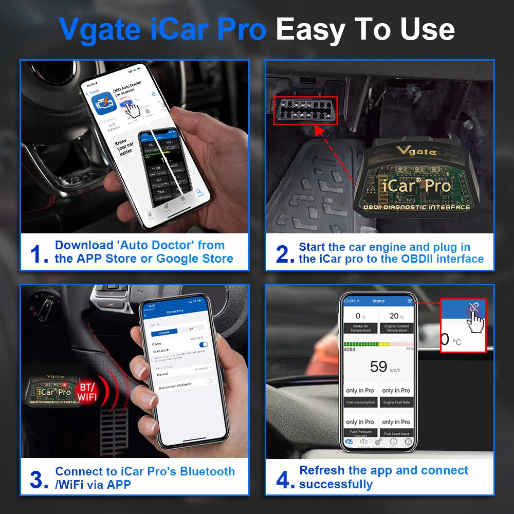 Vgate iCar Pro ELM327 V2.3 Bluetooth 4.0 WIFI For IOS/Android OBD Auto Scanner Code Reader OBD2 Car Diagnostic Tool ELM 327 V1 5