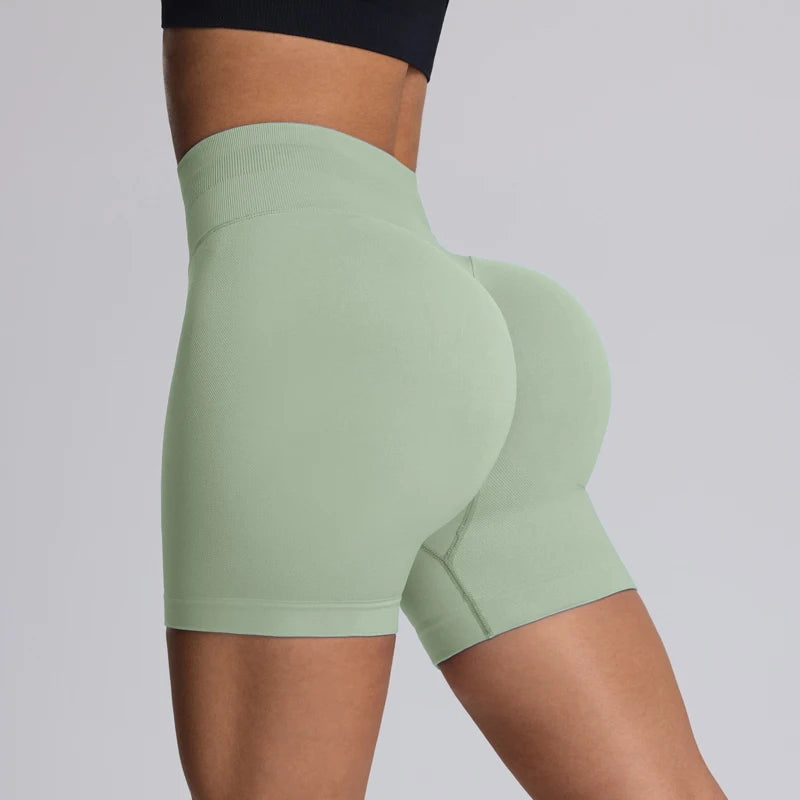 High Impact Summer Yoga Shorts Sportswear Woman Gym Seamless Workout High Waist Shorts w/Tummy Control Running Fitness Leggings