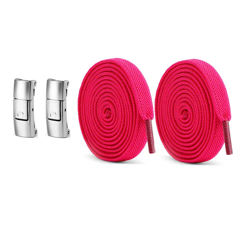 No Tie Shoe Laces Press Lock Shoelaces Without Ties Elastic Laces Locking Without Detachment 8mm Widened Flat Shoelace for Shoes
