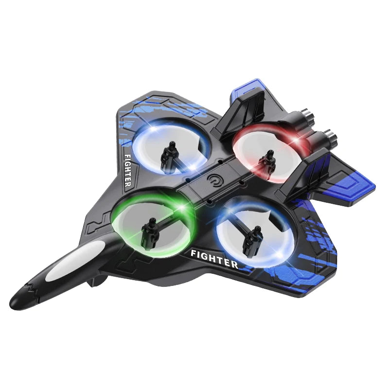 L101 RC Foam Airplane 2.4G RC Fighter Stunt Tumbling Helicopter with LED Colored Lights Airplane Model Toy