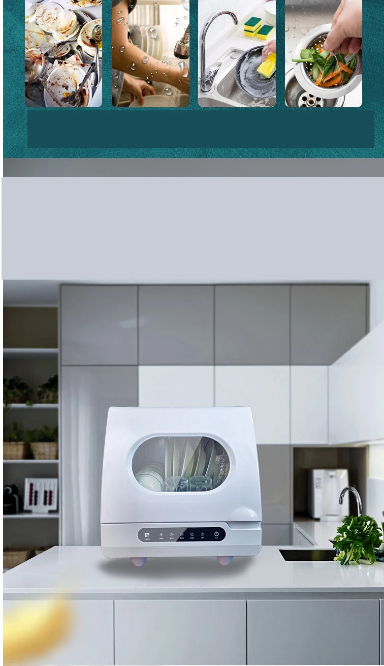Household Automatic Dishwasher Installation Free Small Desktop Drying Integrated Anti-virus Sterilizing Intelligent Dish Washer