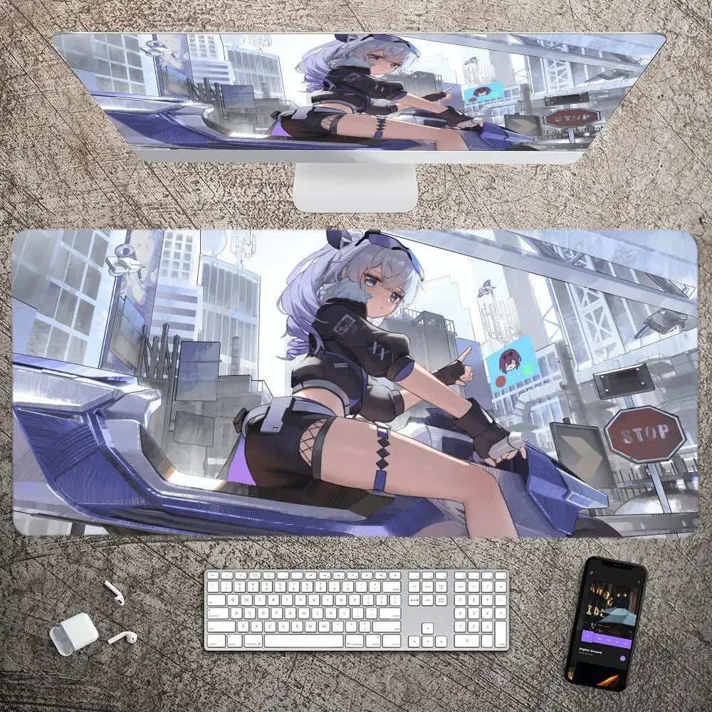 New Arrivals Silver Wolf Honkai Star Rail Mousepad Large Gaming Mouse Pad LockEdge Thickened Computer Keyboard Table Desk Mat