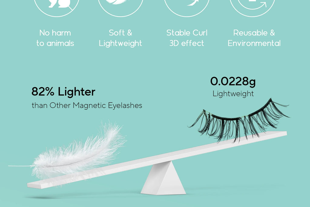VYRILA Soft Magnetic Eyelashes No Glue Needed Reusable Natural Look 3D Lashes Easy Apply Soft Magnetic Lashes Kit for Eye Makeup