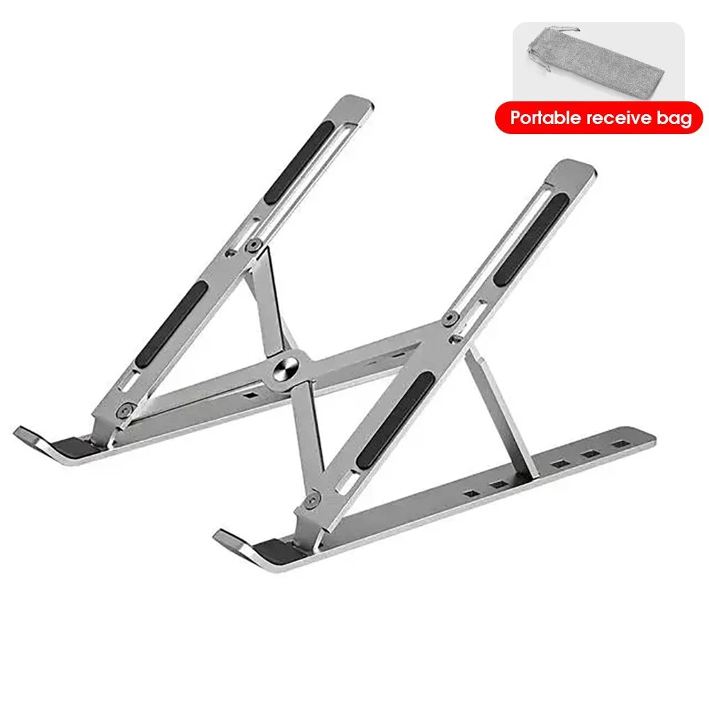 Aluminum Alloy Laptop Stand for Macbook Double Layer Adjustable Portable Laptop Bracket Cooling Stand Foldable Notebook Holder