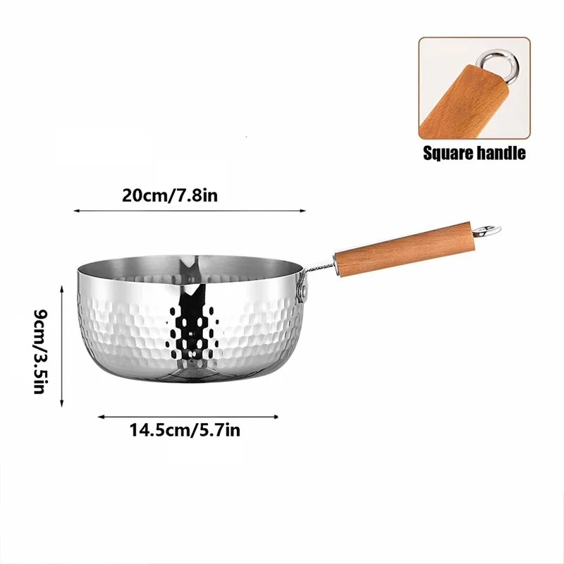 SOFT-Stainless Steel Stew Pot , Multi-Purpose Stew Pot With Pouring Spout, Solid Wood Handle With Hook,Cooking Pot