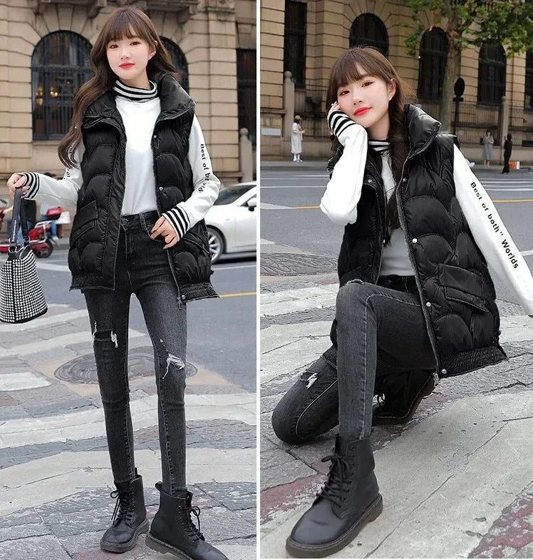 Vest for Women Quilted Warm Clothes Fashion 2025 Cheap Sleeveless Padded Cotton Waistcoat Woman Winter Clothing Casual Autumn