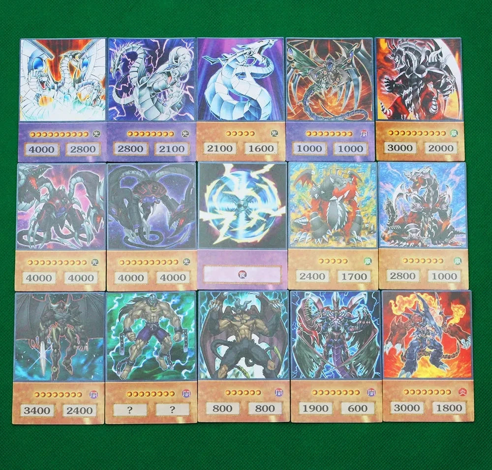 Yu-Gi-Oh Anime Cards Blue Eyes Dark Magician Exodia Obelisk Slifer Ra Yugioh DM 100pcs DIY Card Kids Christmas Gift