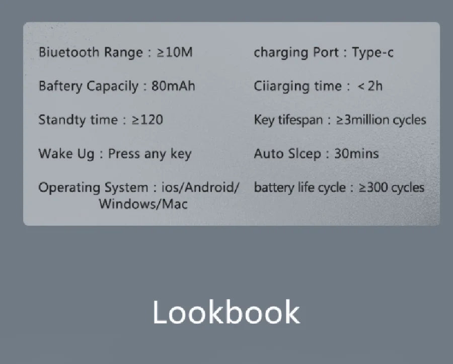 BOW Foldable Bluetooth Keyboard Rechargeable Wireless Keyboard  Folding 2.4G Keyboard for iPhone ipad Laptop Desktop