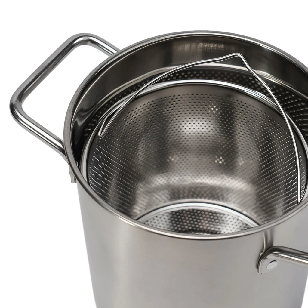 1Pc Silver Stainless Steel Frying Pot With Basket Multipurpose Deep Frying Pot Milk Pot Soup Pot Kitchen Supplies Cooker