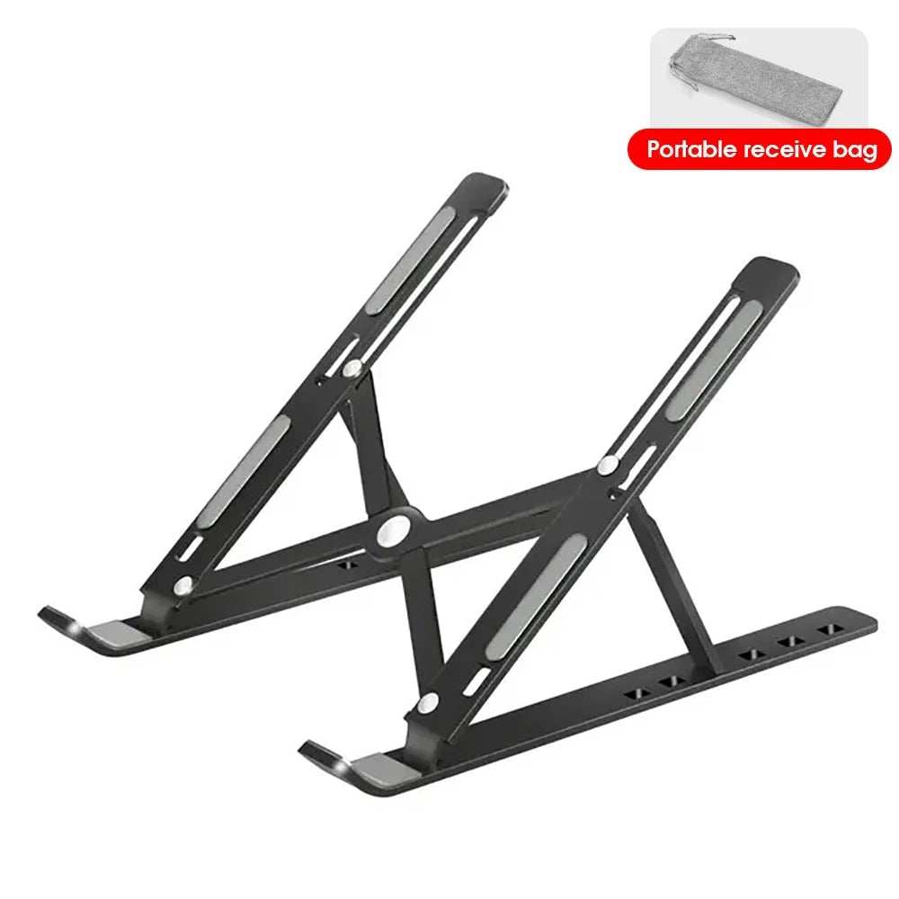 Aluminum Alloy Laptop Stand for Macbook Double Layer Adjustable Portable Laptop Bracket Cooling Stand Foldable Notebook Holder