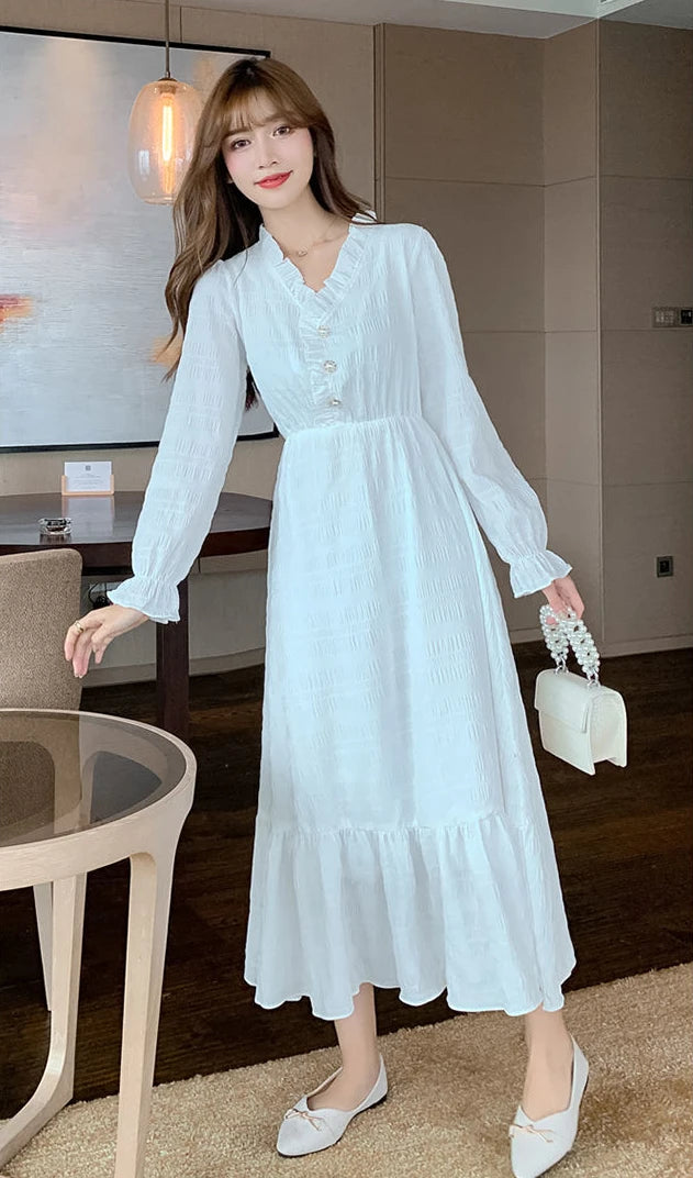 Clothing Holiday Female Dresses 2025 Beach Women's Dress Midi Long Sleeve X New Features of Cotton Summer Luxury Loose Trendy Xl