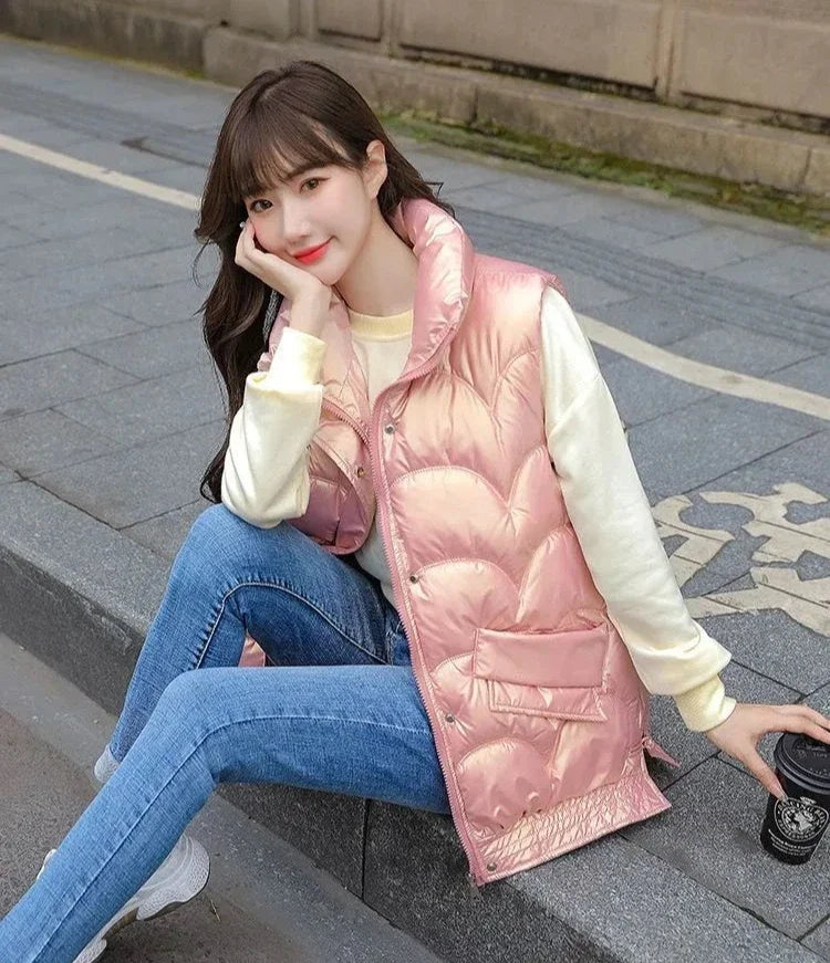 Vest for Women Quilted Warm Clothes Fashion 2025 Cheap Sleeveless Padded Cotton Waistcoat Woman Winter Clothing Casual Autumn