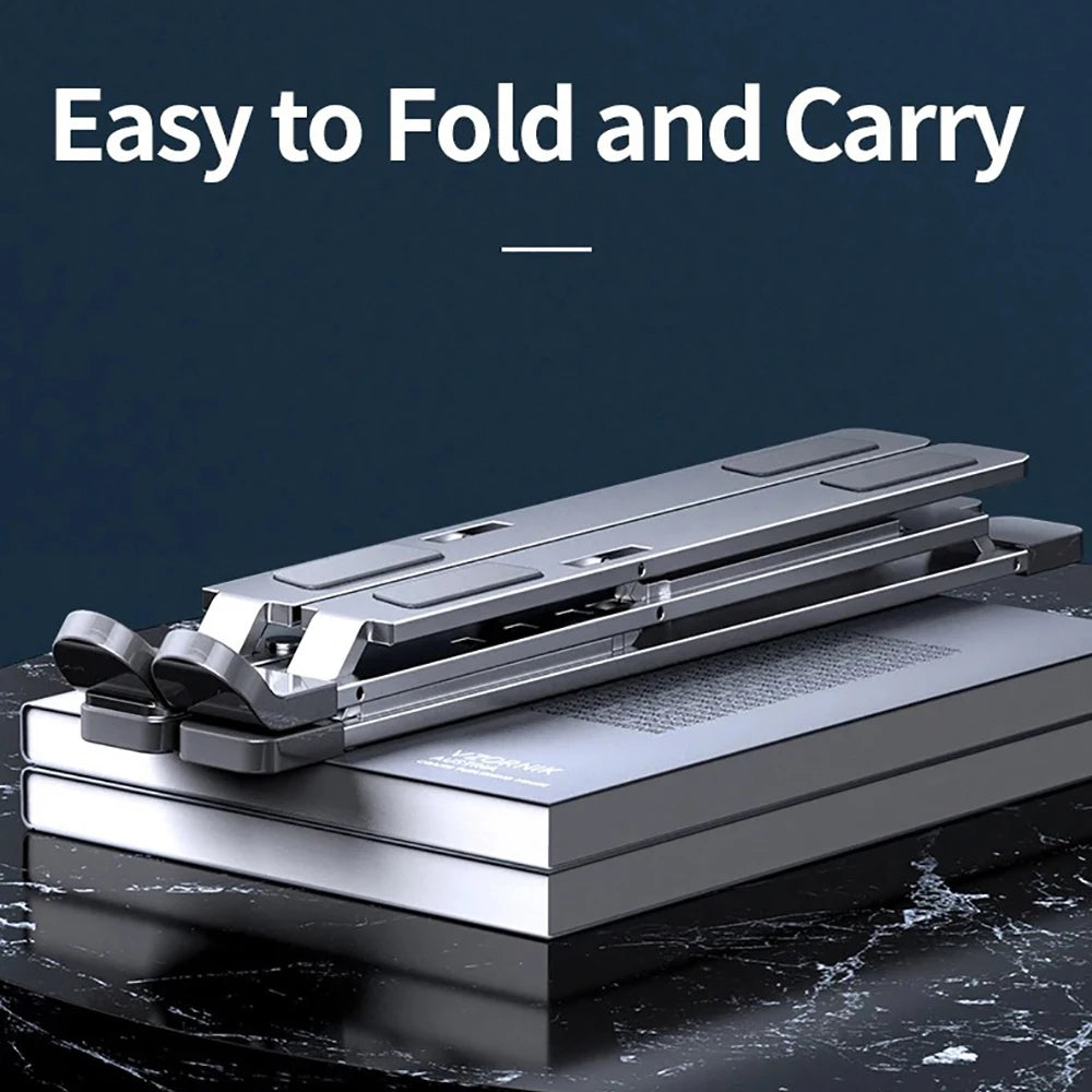Aluminum Alloy Laptop Stand for Macbook Double Layer Adjustable Portable Laptop Bracket Cooling Stand Foldable Notebook Holder