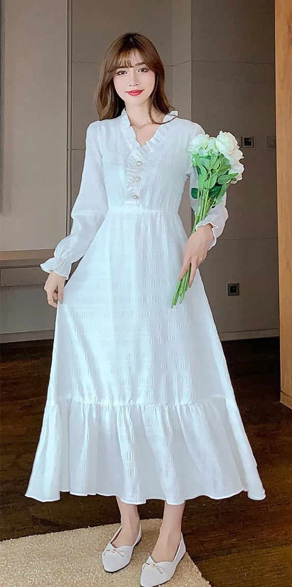 Clothing Holiday Female Dresses 2025 Beach Women's Dress Midi Long Sleeve X New Features of Cotton Summer Luxury Loose Trendy Xl