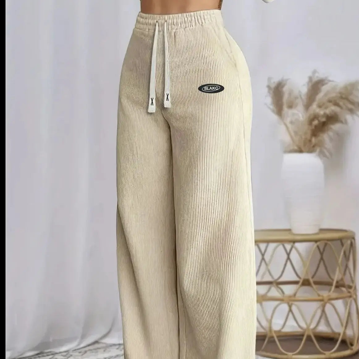 Women's clothing elegant, casual, fashionable, slimming, versatile, corduroy, autumn and winter fabric, long pants