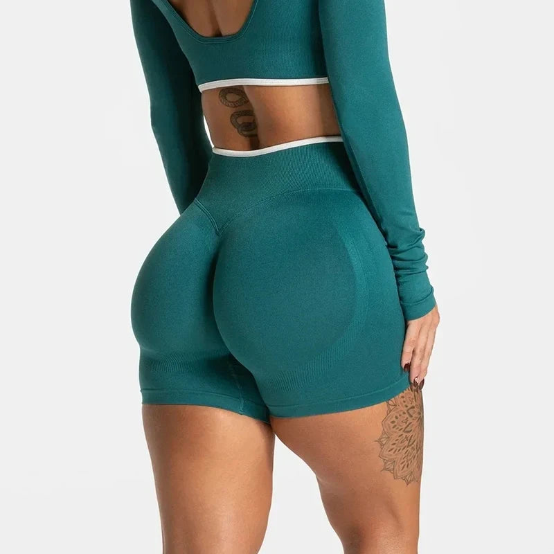 Women White Waist Tight Summer Seamless Sports Shorts High Waist Hip Lifting Yoga Pants Running High Elastic Sport Shorts Female