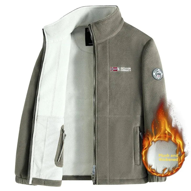High Quality Thickened Fleece Lined Hat Jacket Embroidered Cotton Jacket Warmth Retention Outerwear for Men Summer Thin