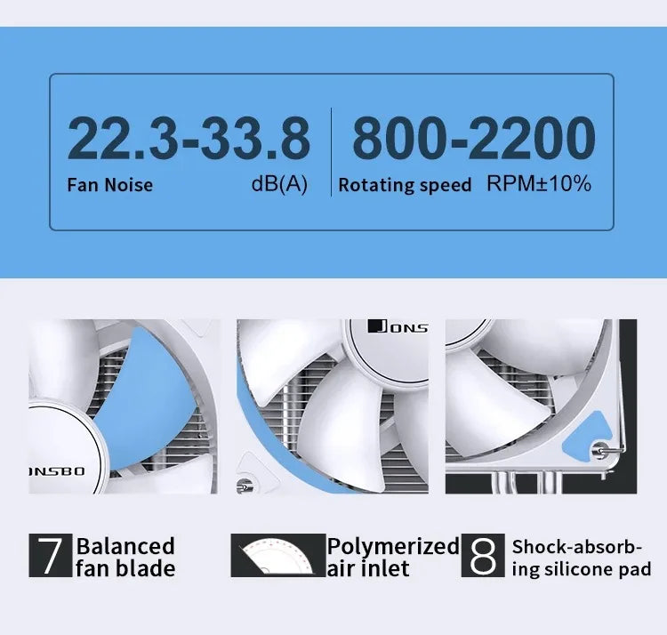 JONSBO-PWM Ventilador CPU, 4 Heat Pipe, CPU Cooler, Refrigerador de ar para Intel LGA1700, 1200, 115X, AMD, AM4, AM5,CR-1400 EVO
