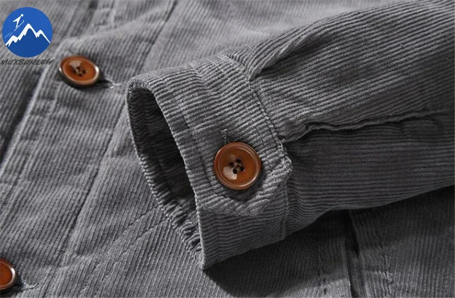 High Quality 2024 Jackets Men's Winter Plus Velvet Jacket Corduroy Tooling Casual Parka Korean Fashion Solid Color Cotton Jacket