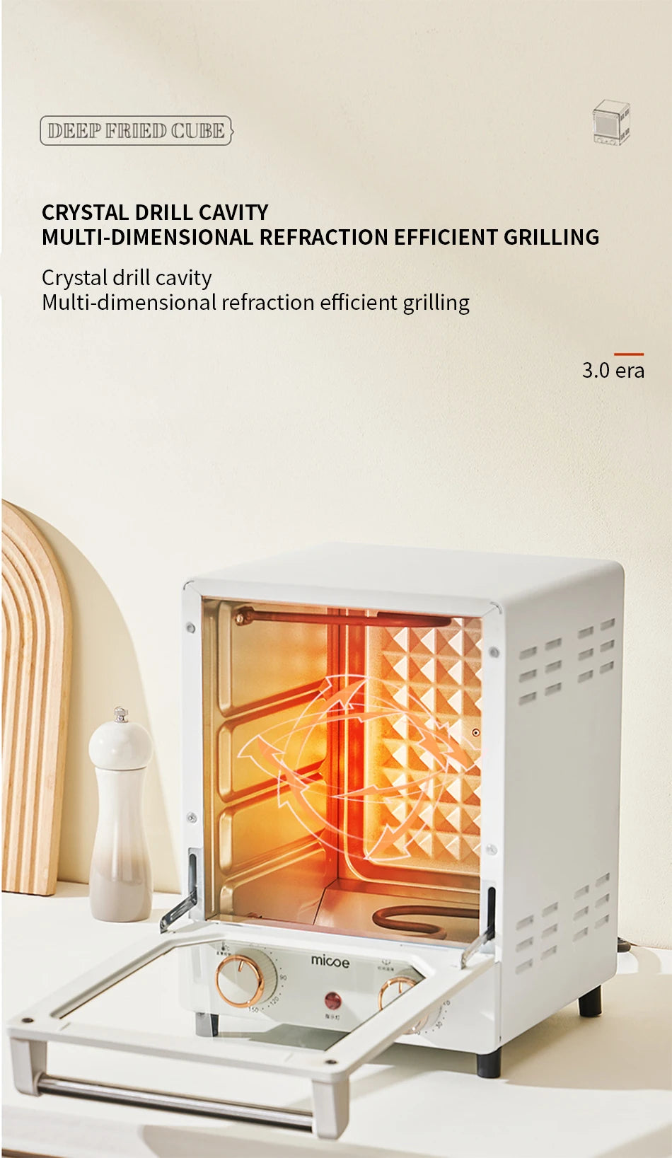 Household electric oven desktop mini large capacity multifunctional baking bread barbecue machine precise temperature control