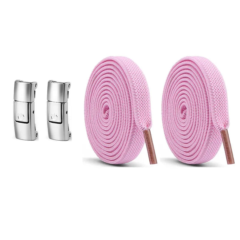No Tie Shoe Laces Press Lock Shoelaces Without Ties Elastic Laces Locking Without Detachment 8mm Widened Flat Shoelace for Shoes