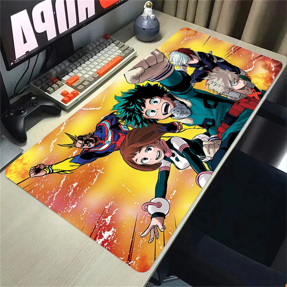900x400 Mouse Pad My Hero Academia Keyboard Pad Gaming Accessories Desk Mat Natural Rubber Anti-slip Soft Office Tapis De Souris