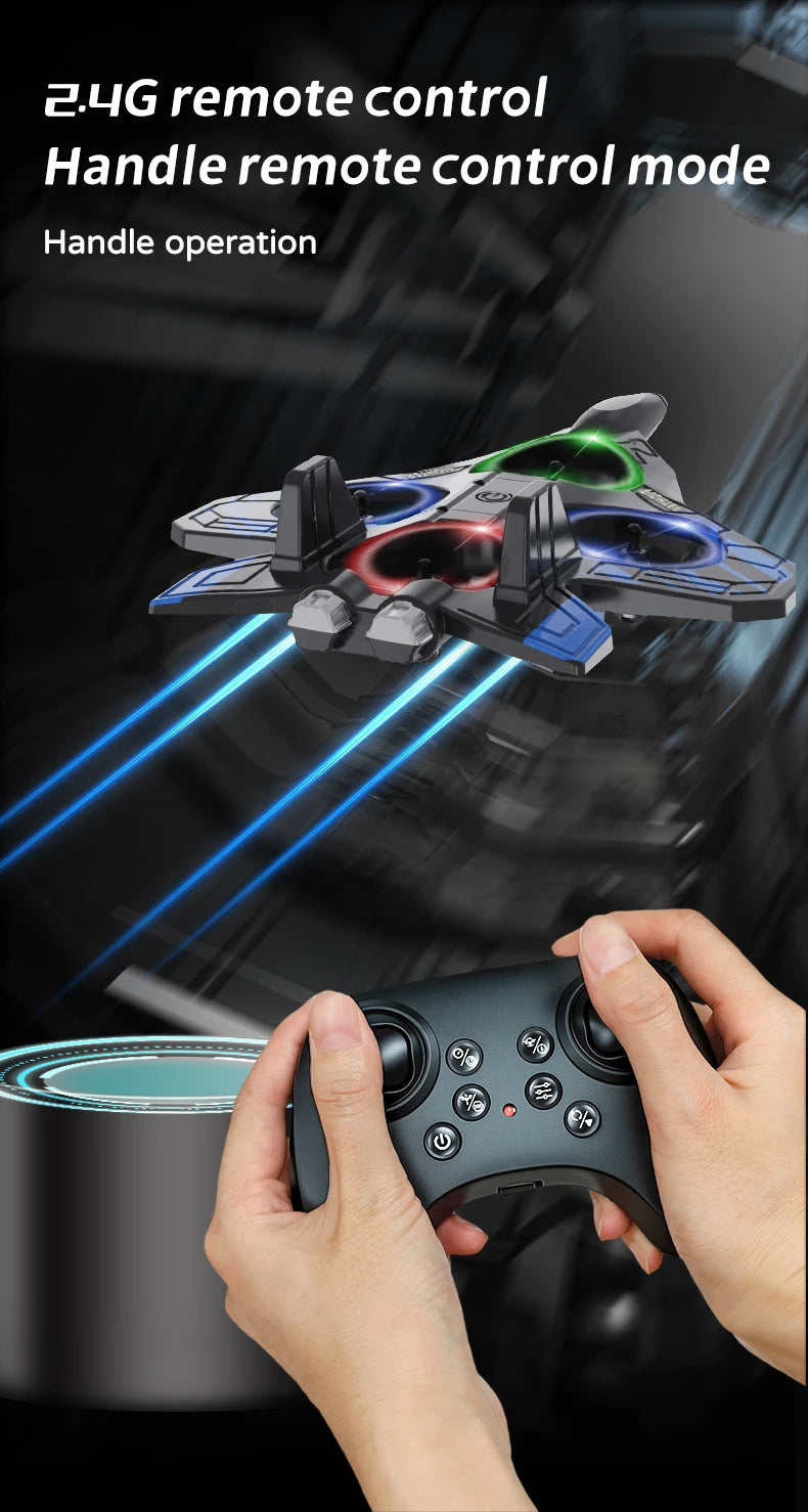 L101 RC Foam Airplane 2.4G RC Fighter Stunt Tumbling Helicopter with LED Colored Lights Airplane Model Toy