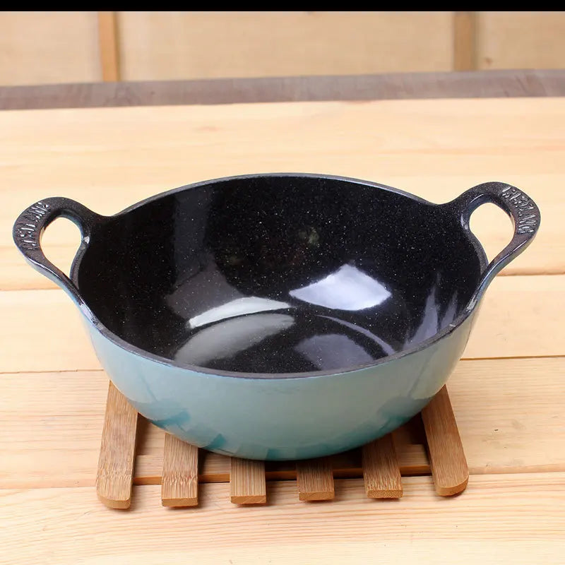 Cast iron enamel pot, internet famous small blue pot, helmet, ingot pot, soup pot, stew pot, enamel pot