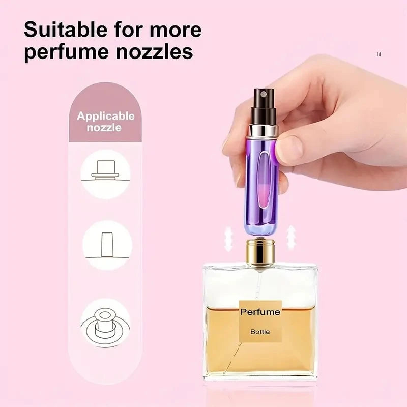 Portable Mini Travel High-end Perfume Bottle Base Refill Bottle Straight Charging Small Sample Perfume Aluminum Material