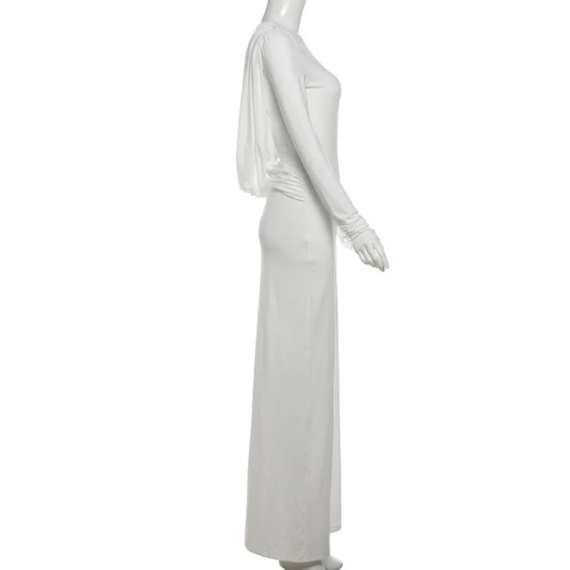 Women's Clothing 2025 Autumn New Style High-end Temperament Sexy Backless Dress Long Skirt Slim Fit Long Sleeved Dress