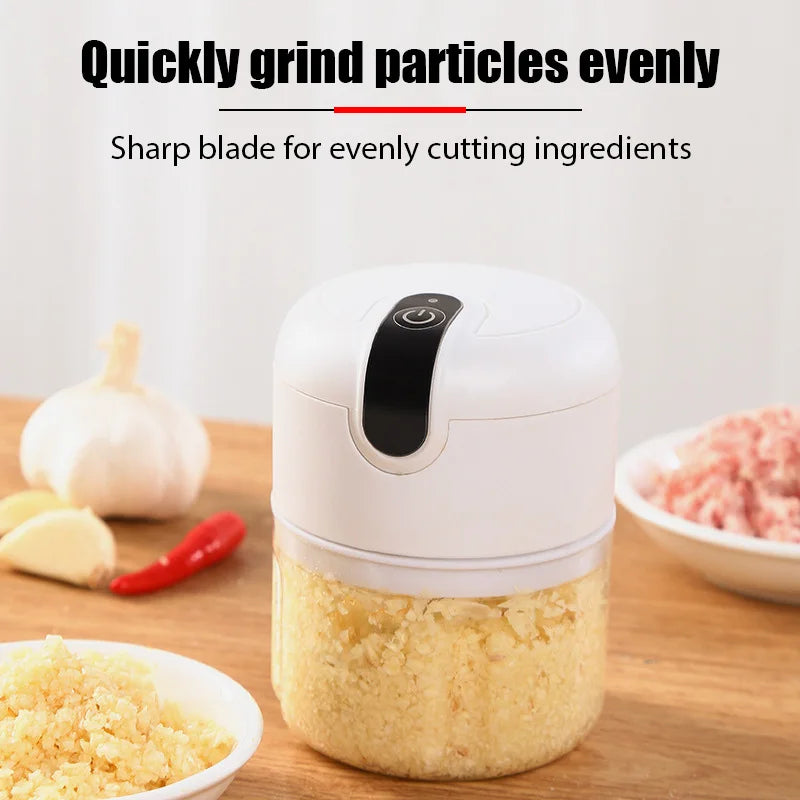 Electric Garlic Masher USB Rechargeable Meat Grinder Portable Vegetable Chopper Food Processors Home Kitchen Garlic Fruit Mincer