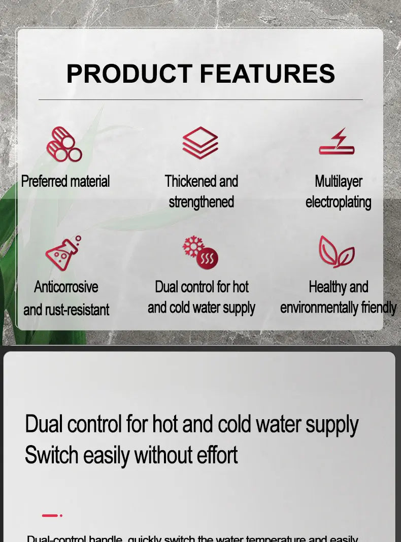 Household Bathroom Basin Faucet, with Dual Control for Hot and Cold Water, Made of High-quality Copper or Alloy Material