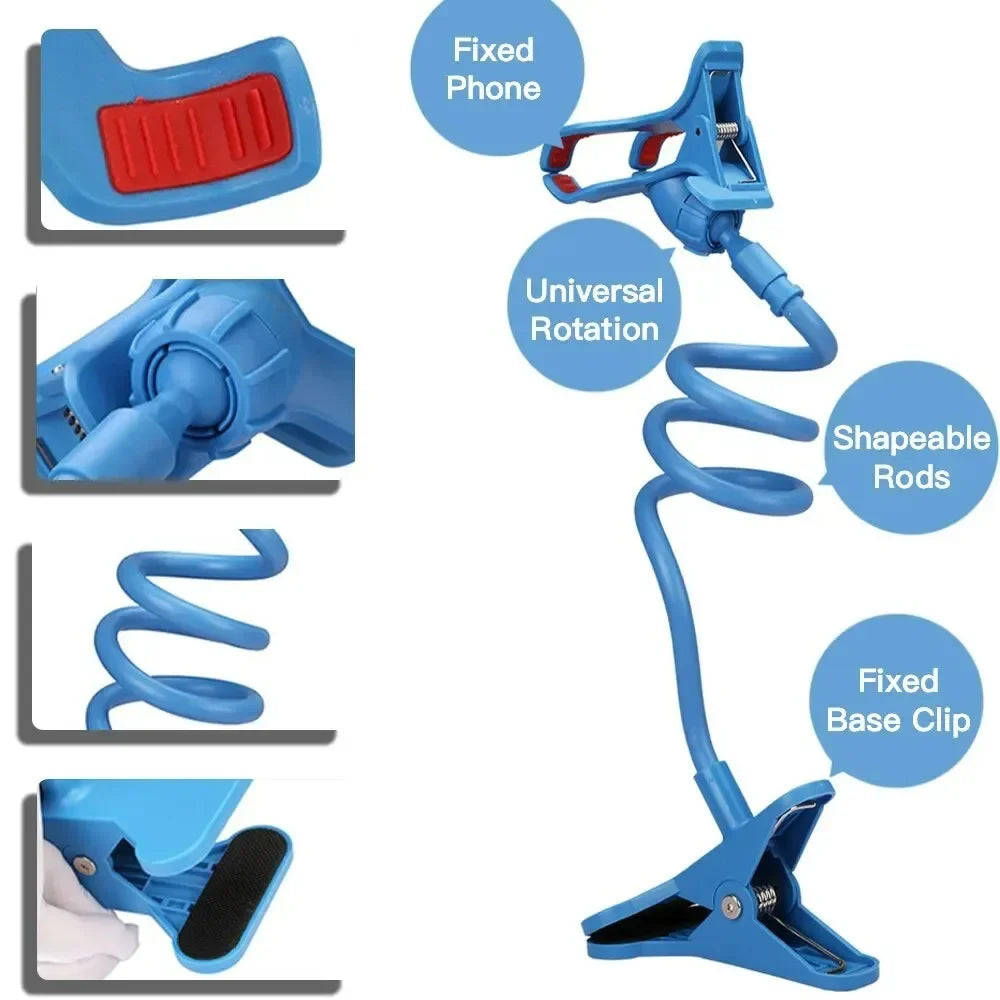 Universal Long Arm Lazy Person Bracket Mobile Phone Clamp Bedside Desktop Support For iPhone Xiaomi Huawei Samsung Phone Stands
