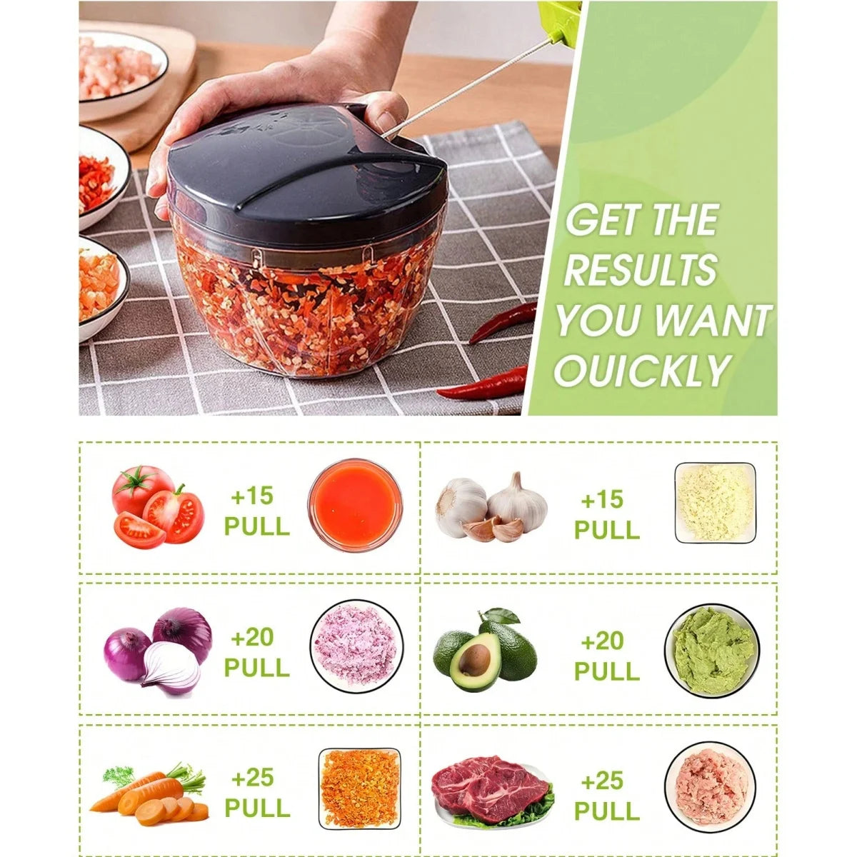 Multi Meat Mincer Garlic Chopper Onion Cutter Rotate Home Kitchen Garlic Hand Pull Blender Vegetable Crusher Cooking Tools