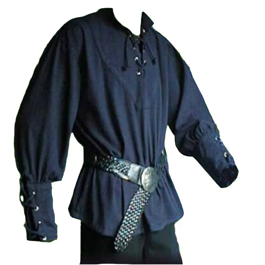 Man's Fantasy Clothing Medieval Tunic Renaissance Vest Up Outerwear Eif Warrior Coats Outerwear Pirate Clothing S-2XL