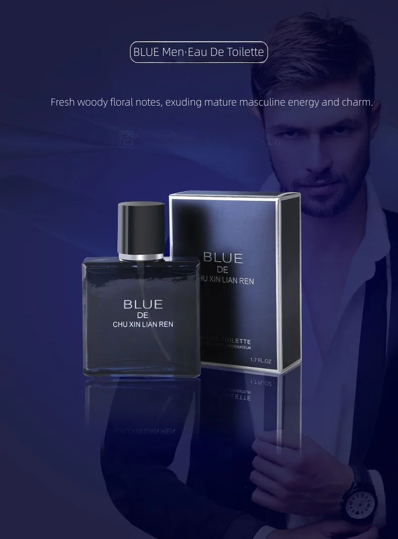 Blue Men's Perfume Woody Floral Lasting Fragrance Eau De Parfum Classic Homme Parfums Flirting Pheromone Cologne Gentlemen Spray