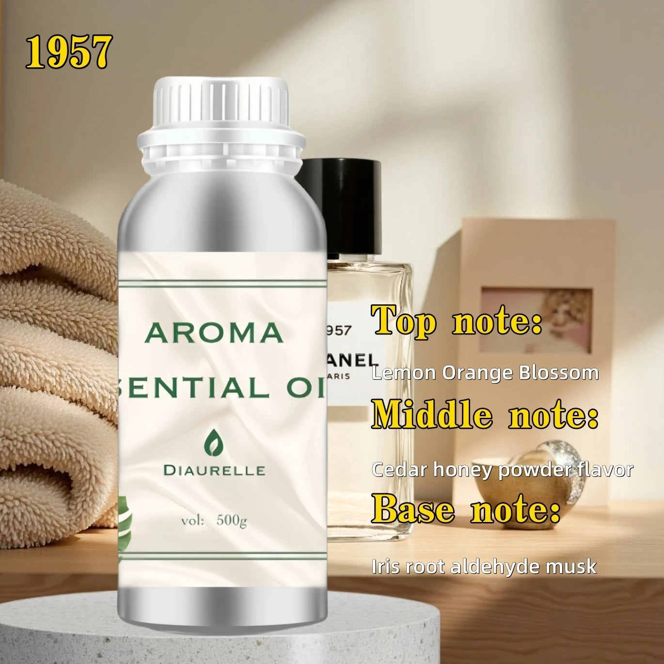Aroma Diffuser Perfume Fragrance Oil Pure Scented Air Freshener Scent Diffusers Diaurelle 500ML Essential Oil Diffuser Natural
