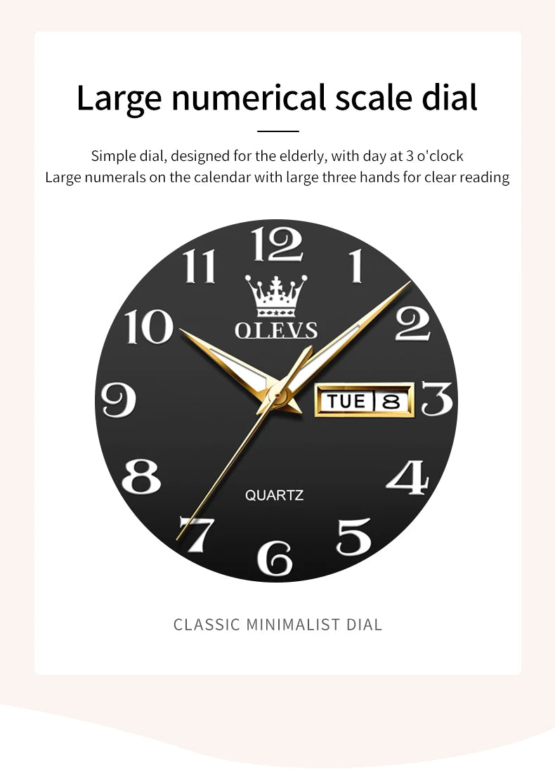 OLEVS 5567 Couple Watches Waterproof Luminous Wristwatch for Lover Date Men‘s and Women's Wristwatch Simple Fashion