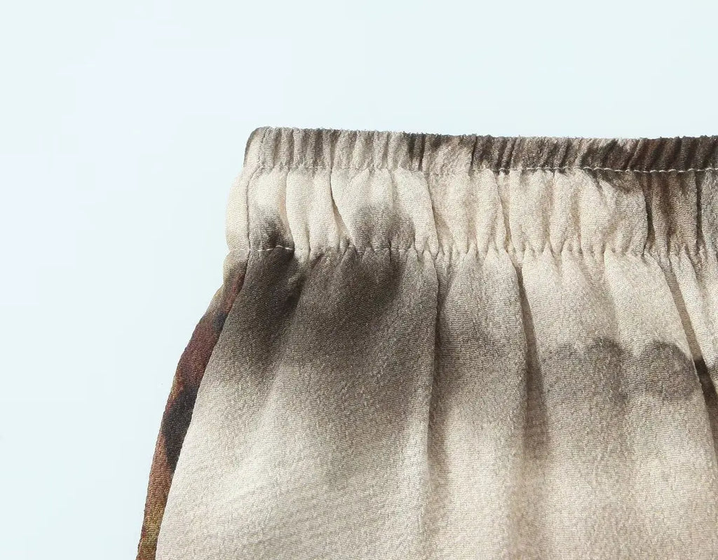 Women's clothing 2025 new fashion casual suits women's clothing European and American style tie-dye printed shirt straight pants