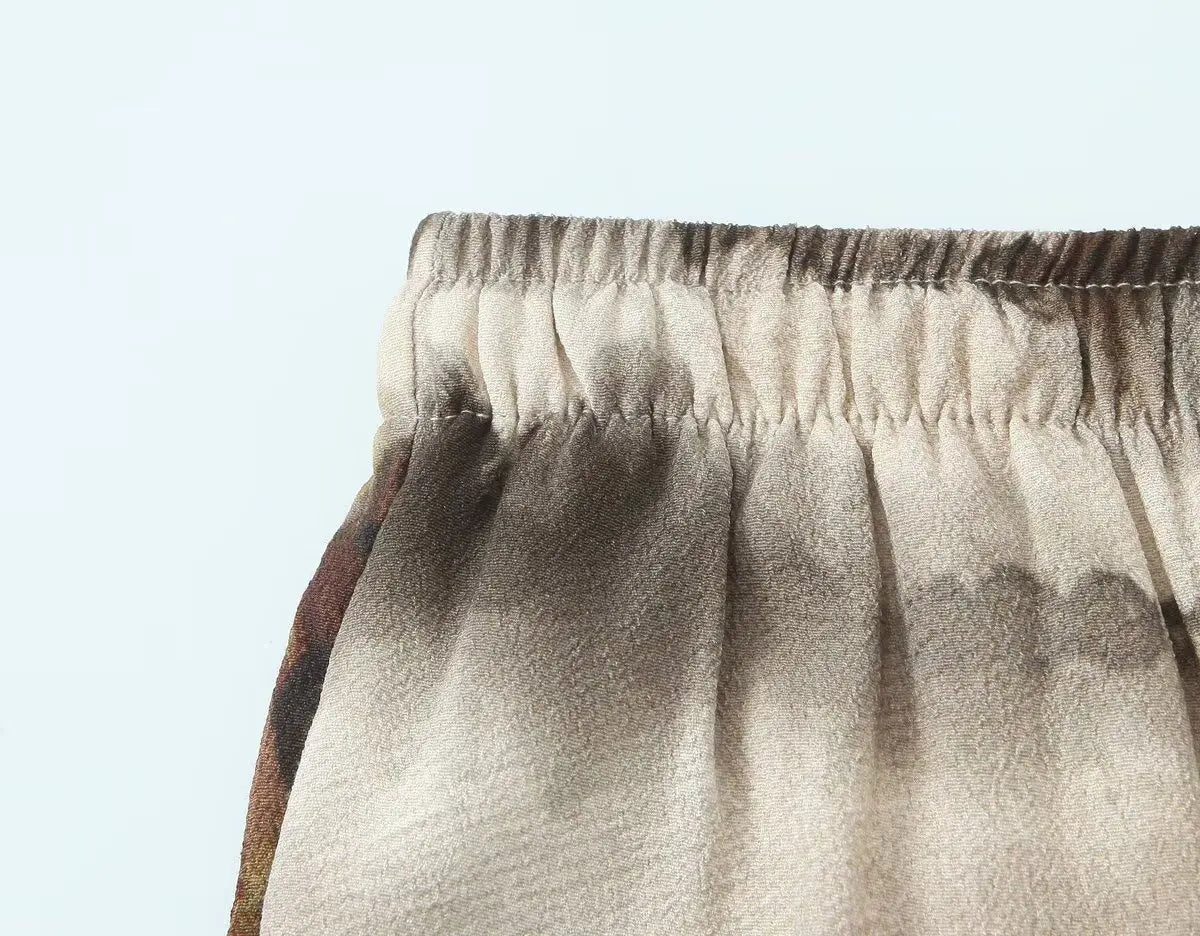 Women's clothing 2025 new fashion casual suits women's clothing European and American style tie-dye printed shirt straight pants