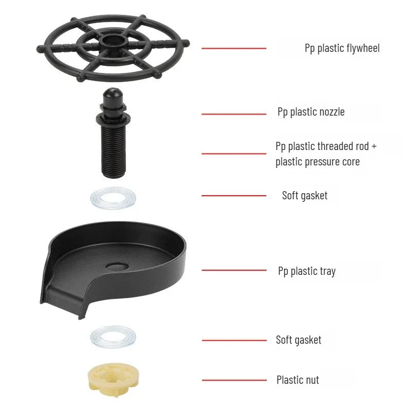 Household Stainless Steel ABS Useful Things for Kitchen and Home Gadgets Automatic Rinsing Cups in Commercial Bars Kitchenware
